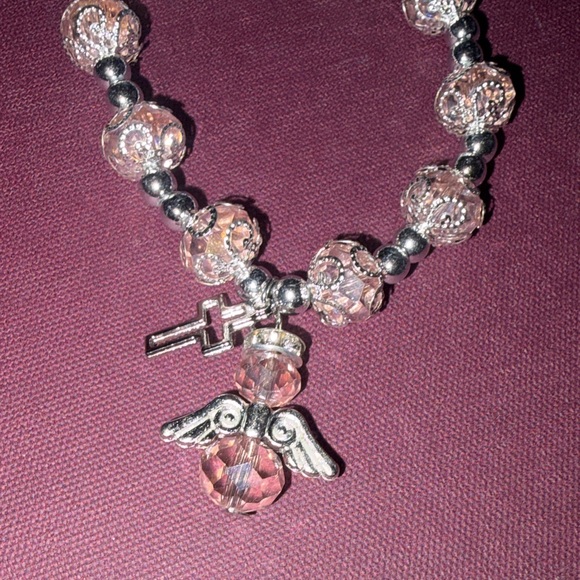 Blushing Guardian Angel Beaded Bracelet NEW - Picture 4 of 6